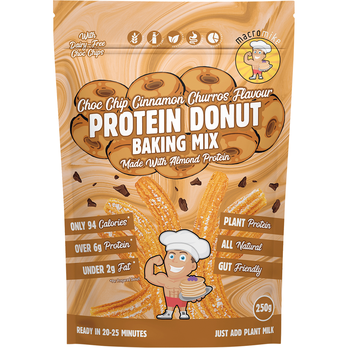 Protein Donut Baking Mix Choc Chip Cinnamon Churros