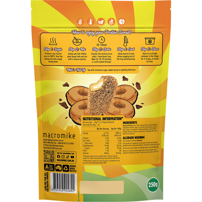 Protein Donut Baking Mix Golden Gaytime Choc Chip