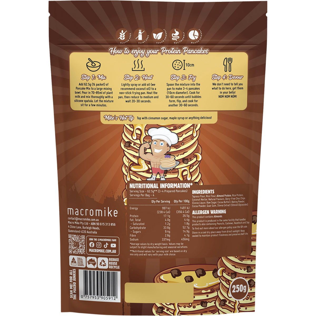 Protein Pancake Baking Mix Double Choc Chip