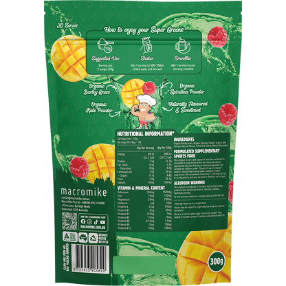 Super Greens Mango Raspberry Splash