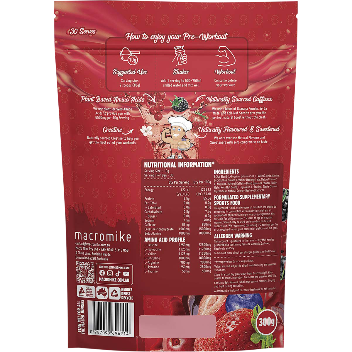 Pre Workout Tropical Mixed Berry