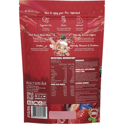 Pre Workout Tropical Mixed Berry