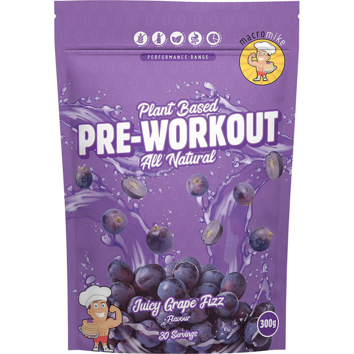 Plant Based Pre Workout Juicy Grape Fizz