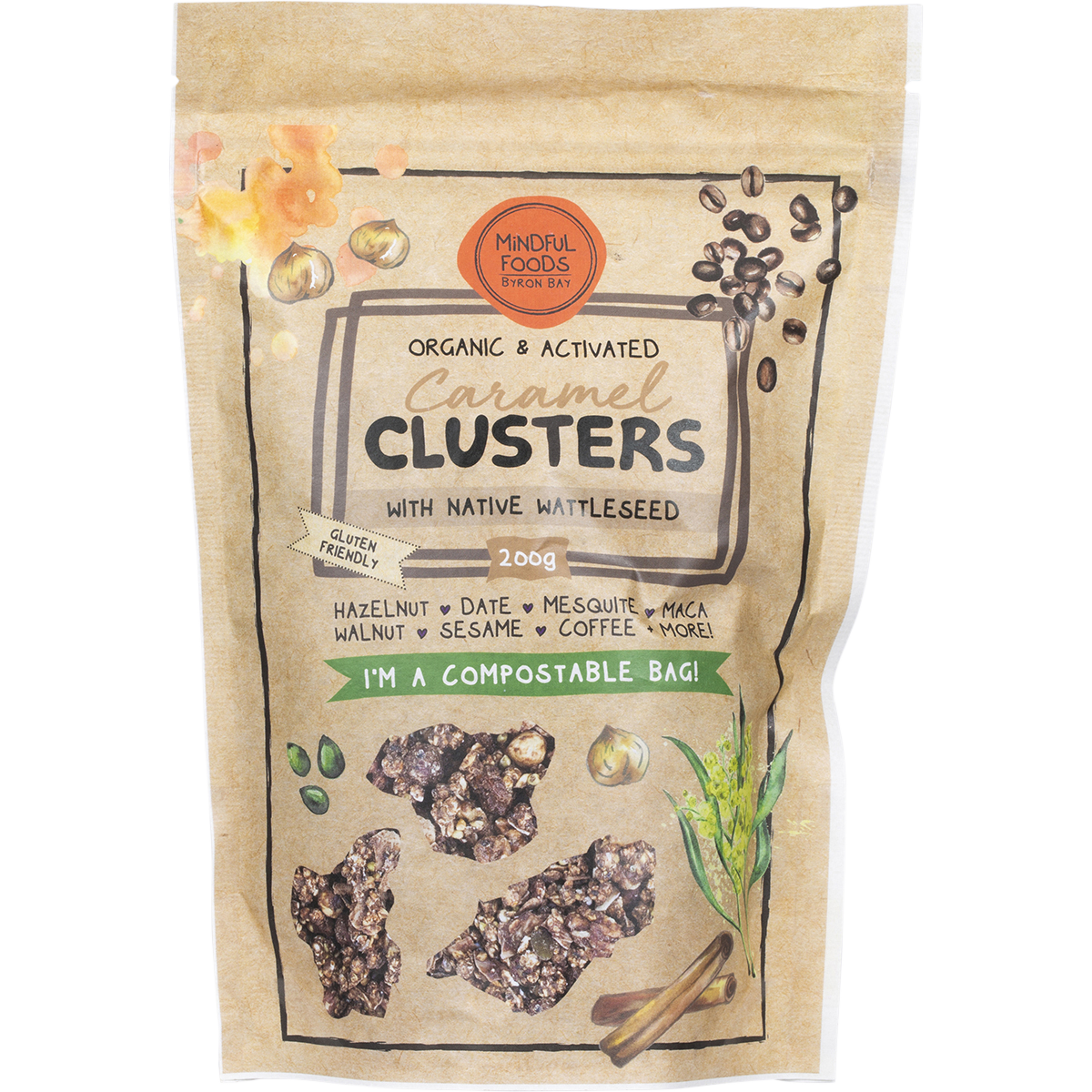 Caramel Clusters Native Wattle Seed Organic & Activated