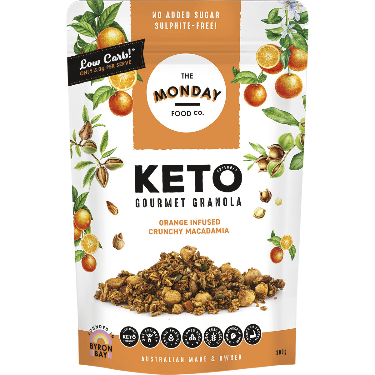 Keto Gourmet Granola Orange Infused Crunchy Macadamia