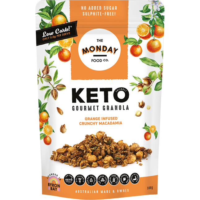 Keto Gourmet Granola Orange Infused Crunchy Macadamia
