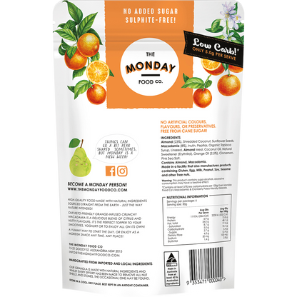 Keto Gourmet Granola Orange Infused Crunchy Macadamia