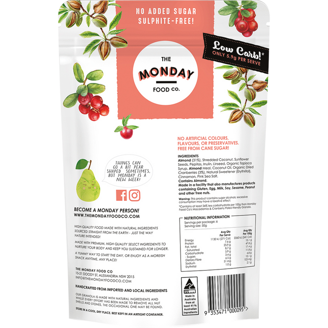 Keto Gourmet Granola Cranberry Clusters