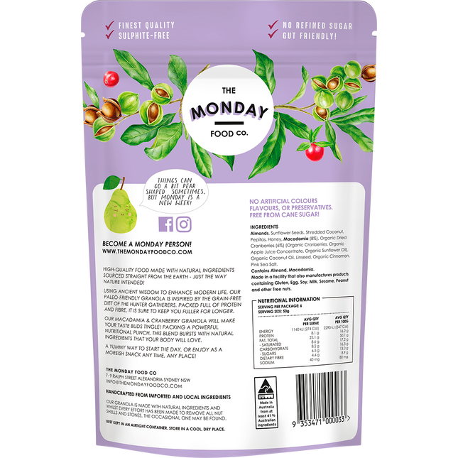 Paleo Gourmet Granola Macadamia & Cranberry