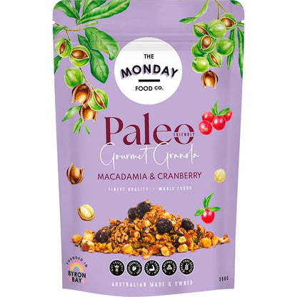The Monday Food Co. Paleo Gourmet Granola Macadamia & Cranberry 300g