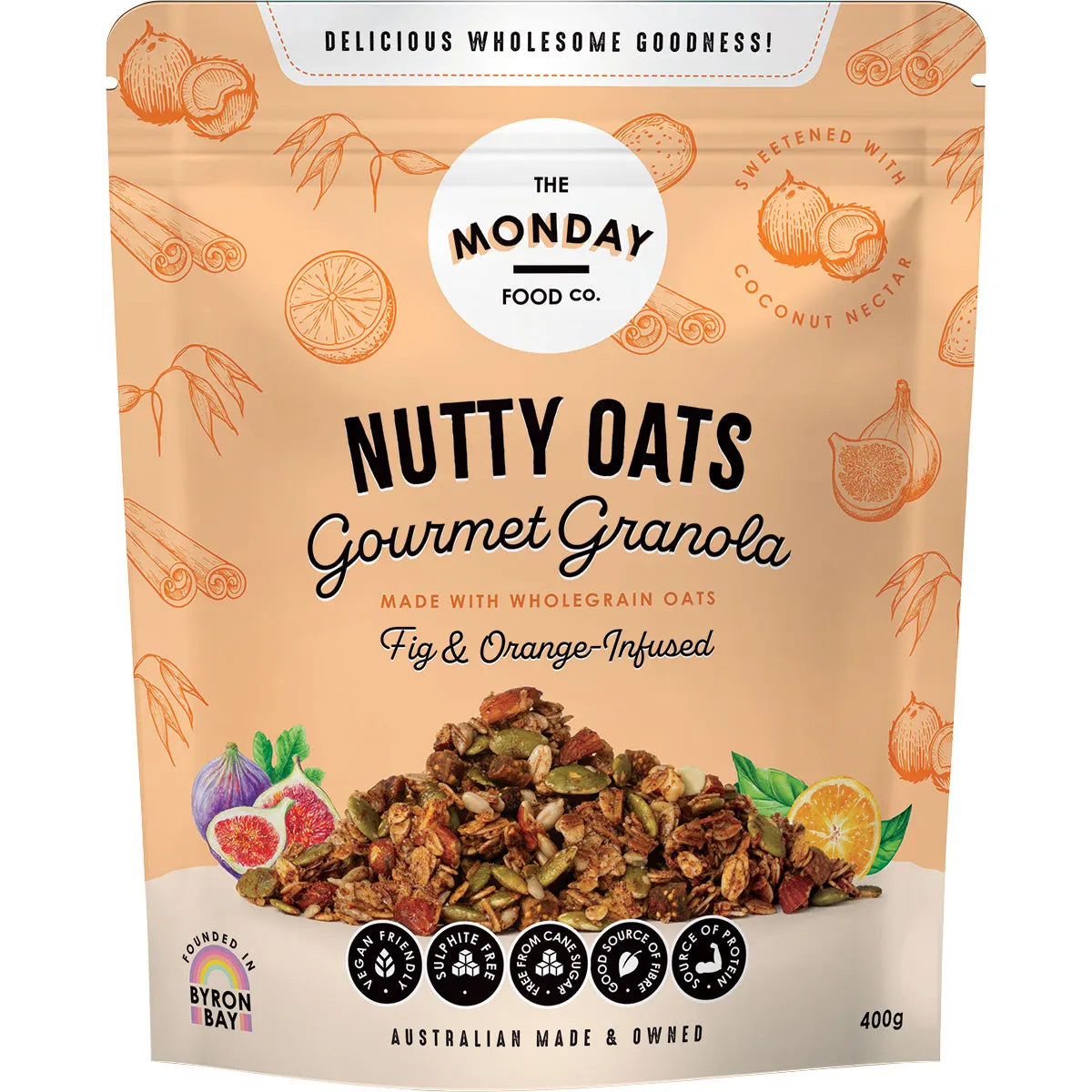 The Monday Food Co. Nutty Oats Gourmet Granola Fig & Orange-Infused 400g