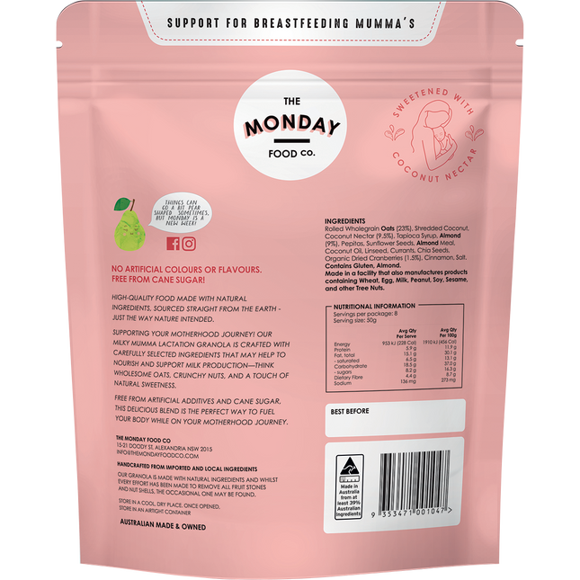 Milky Mumma Lactation Granola Almond Berry Crunch