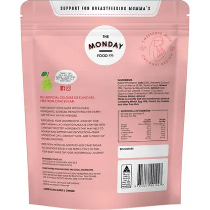 The Monday Food Co. Milky Mumma Lactation Granola Almond Berry Crunch 400g