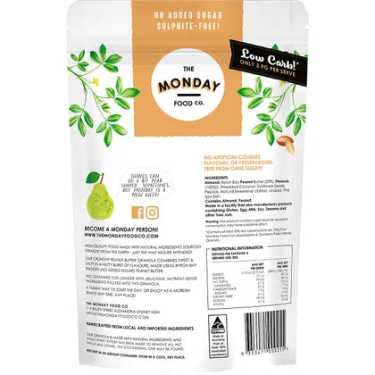 The Monday Food Co. Keto Gourmet Granola Crunchy Peanut Butter 300g