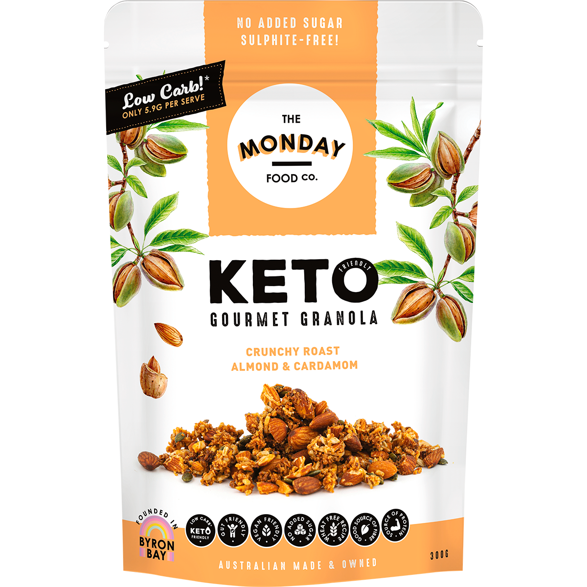 Keto Gourmet Granola Crunchy Roast Almond & Cardamon
