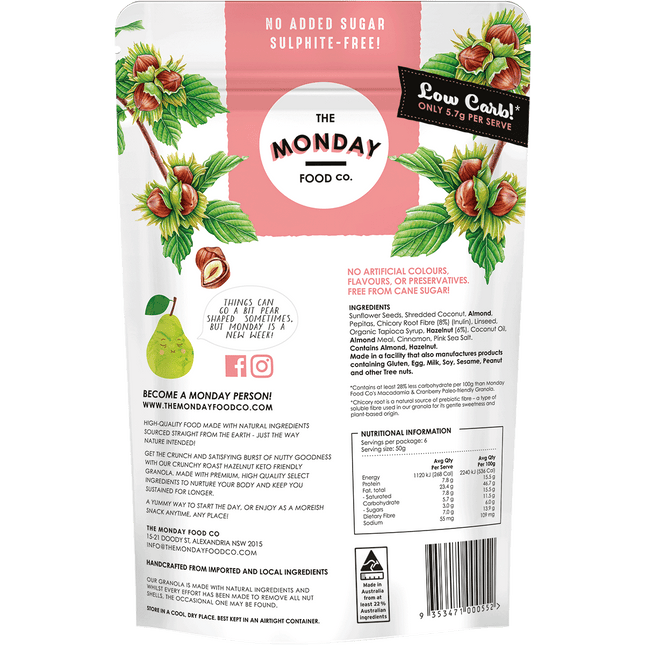 Keto Gourmet Granola Crunchy Roast Hazelnut