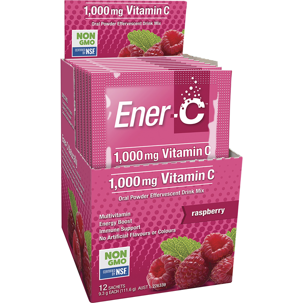 Ener-C 1000mg Vitamin C Drink Mix Raspberry Sachets