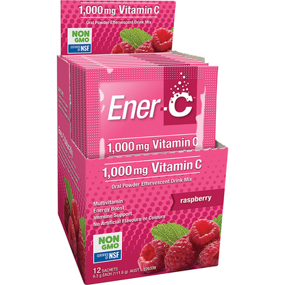Ener-C 1000mg Vitamin C Drink Mix Raspberry Sachets