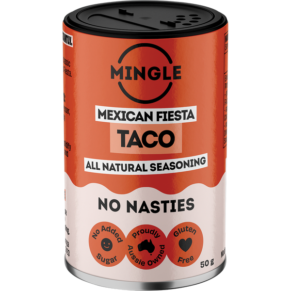 Mingle Mexican Fiesta Taco All Natural Seasoning, front of pack