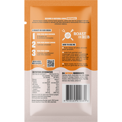 Mingle Peri Peri BBQ Roast Or Rub All Natural Seasoning