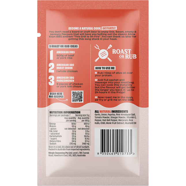 Mingle American BBQ Roast Or Rub All Natural Seasoning