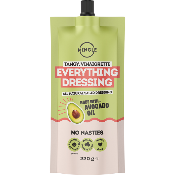 Mingle Everything All Natural Salad Dressing 220g bottle, front view
