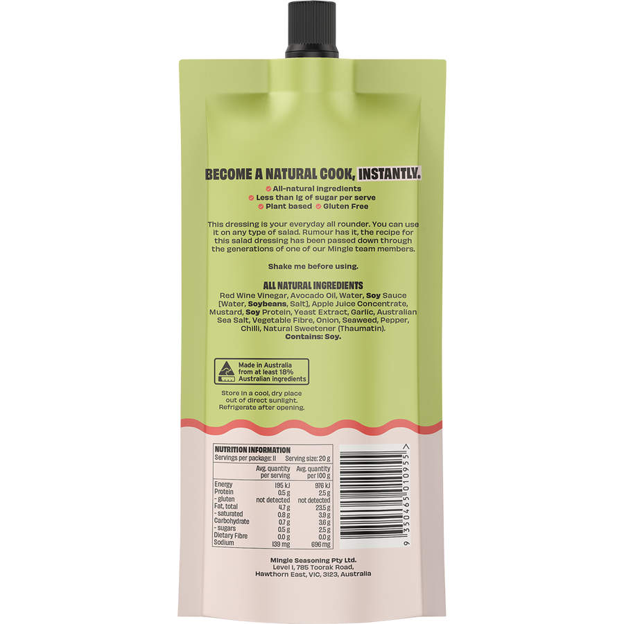 Everything All Natural Salad Dressing - Back View