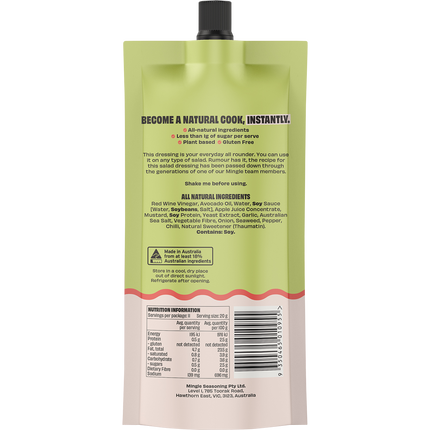 Everything All Natural Salad Dressing - Back View