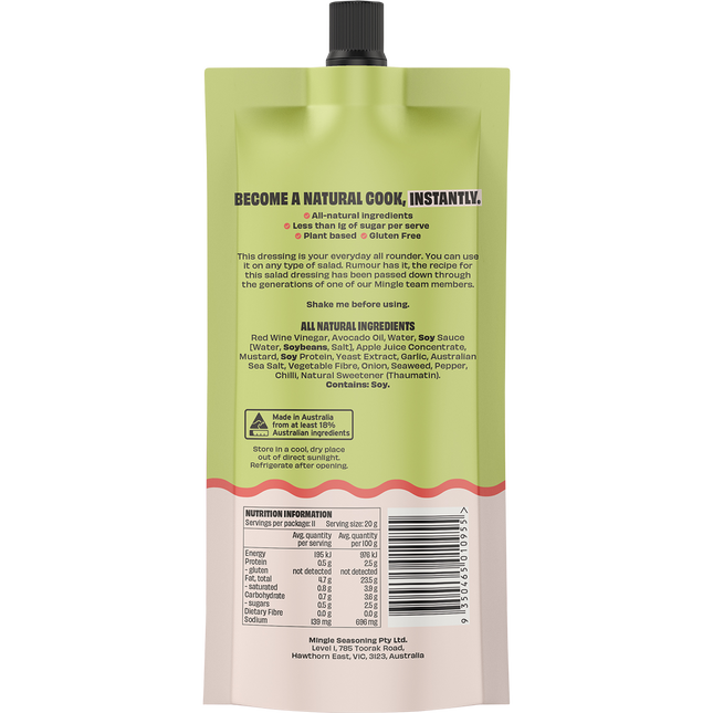Everything All Natural Salad Dressing - Back View