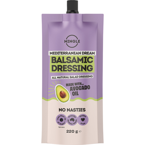 Mingle Balsamic All Natural Salad Dressing 220g bottle, front view