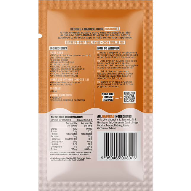 Mingle Butter Chicken All Natural Recipe Base