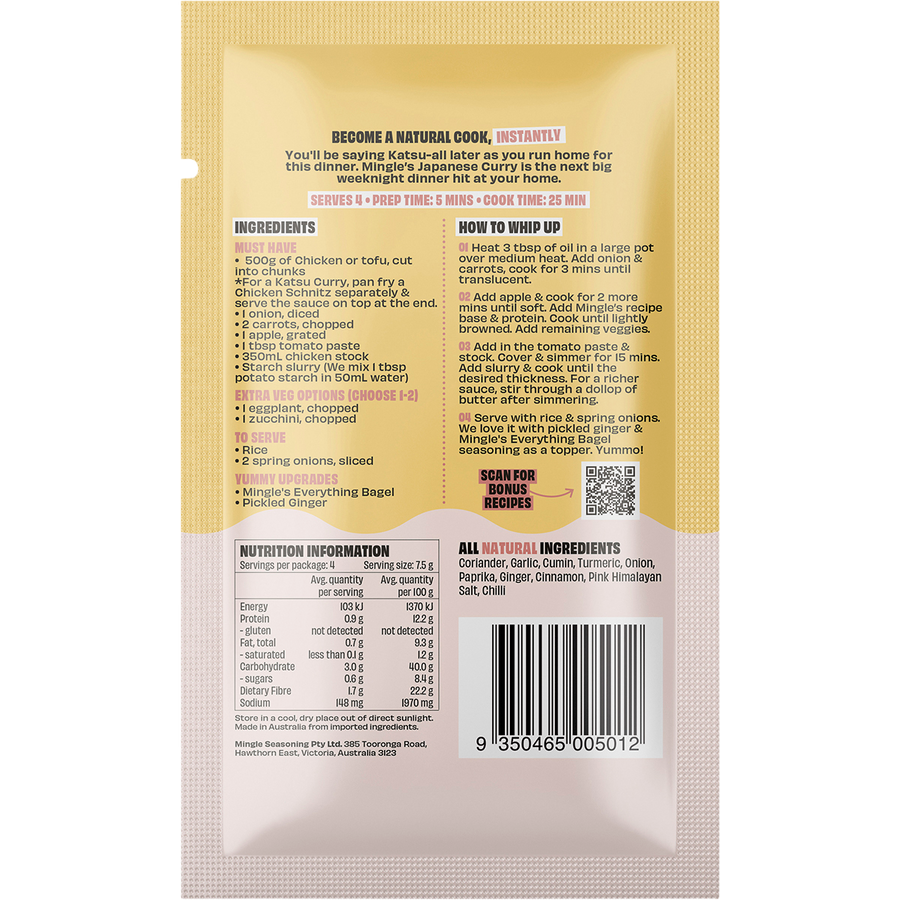 Mingle Japanese Curry All Natural Recipe Base
