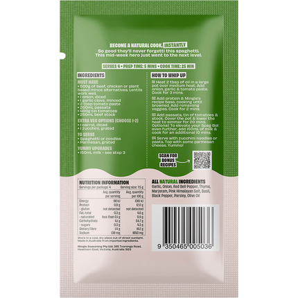 Mingle Spag Bol Speedy-Style All Natural Recipe Base