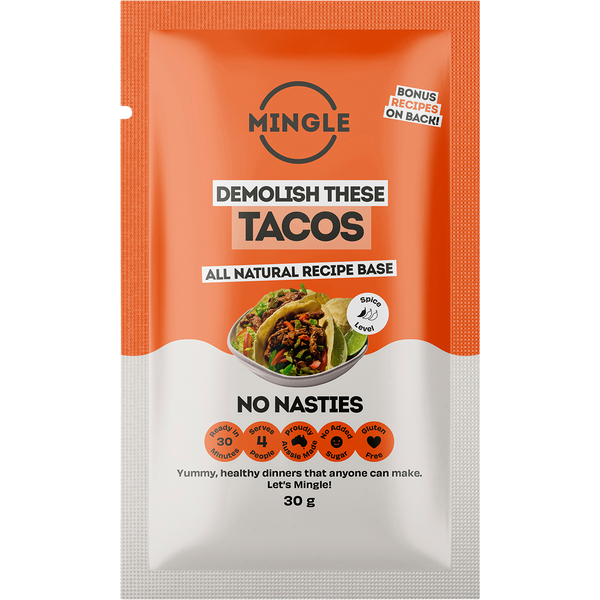 Mingle Tacos All Natural Recipe Base, front of pack