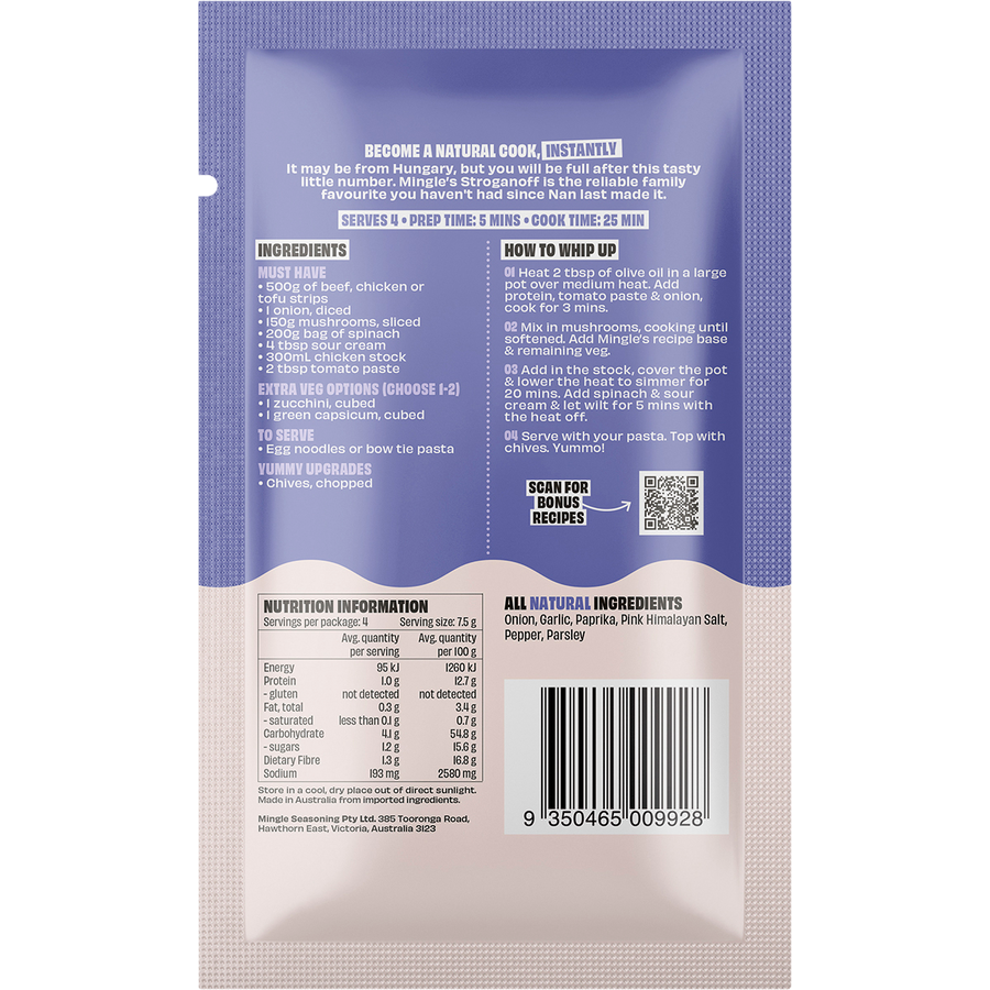 Mingle Stroganoff All Natural Recipe Base
