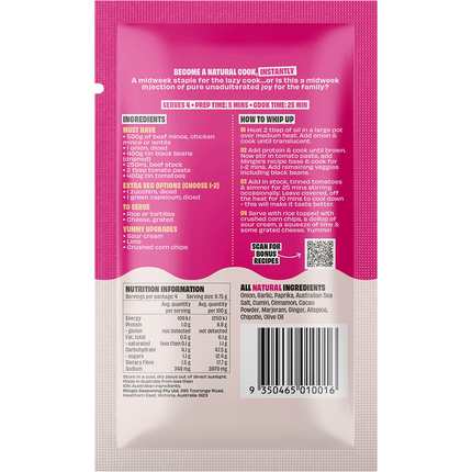 Mingle Chilli Con Carne All Natural Recipe Base