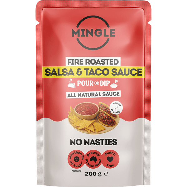 Mingle Salsa & Taco All Natural Sauce 200g bottle, front view