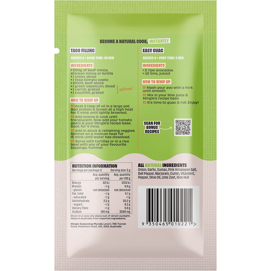 MINGLE Taco or Guac All Natural Recipe Base
