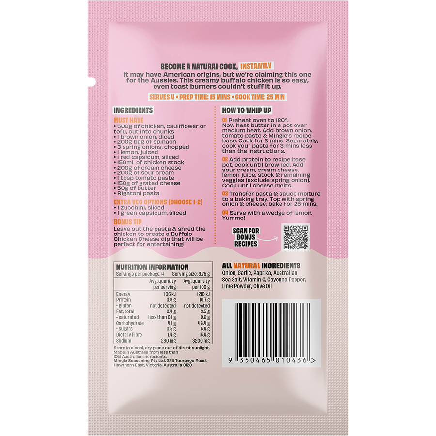 Mingle Buffalo Chicken Bake All Natural Recipe Base