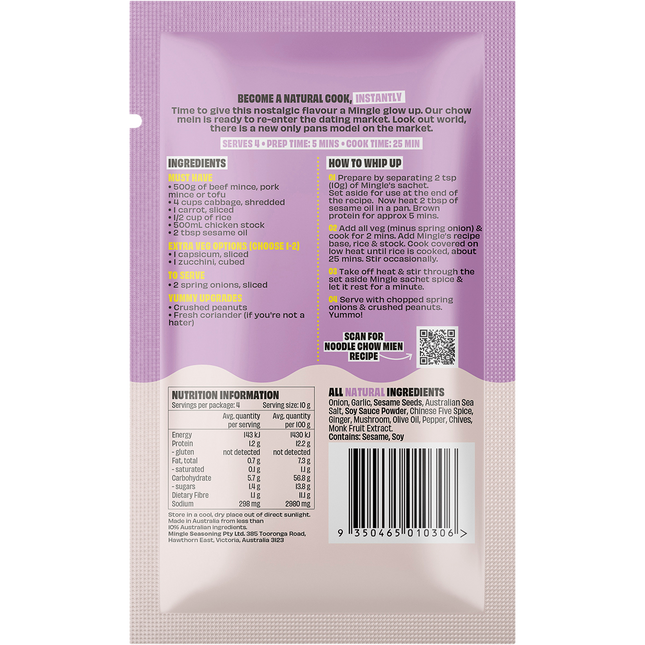 Mingle Chow Mein All Natural Recipe Base