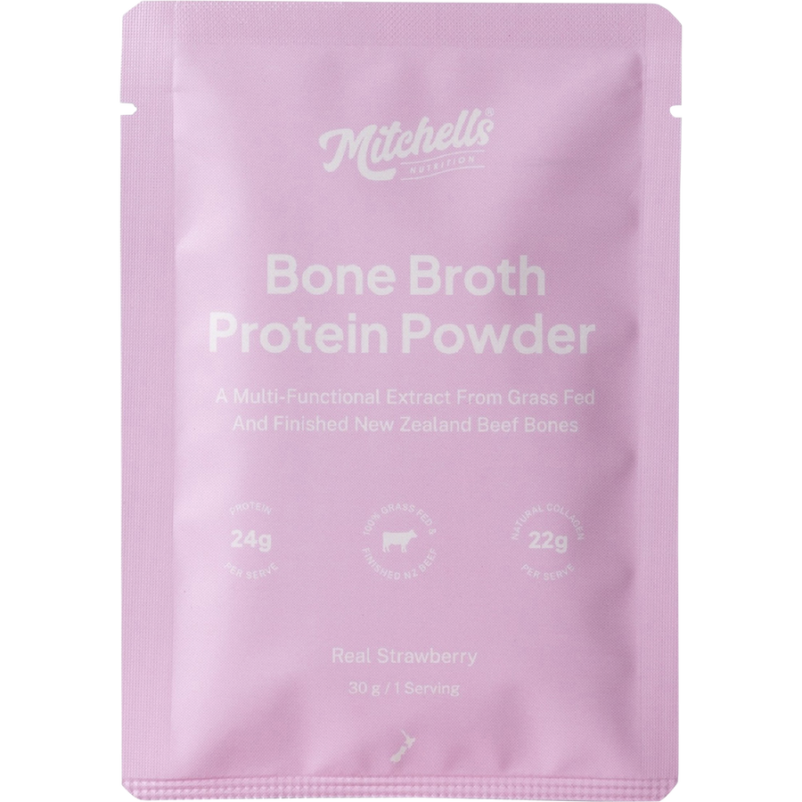 Mitchells Nutrition Bone Broth Protein Powder Real Strawberry