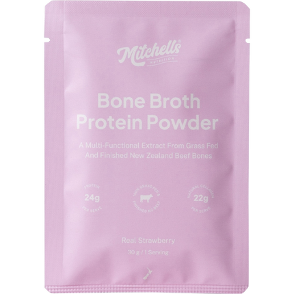 Mitchells Nutrition Bone Broth Protein Powder Real Strawberry
