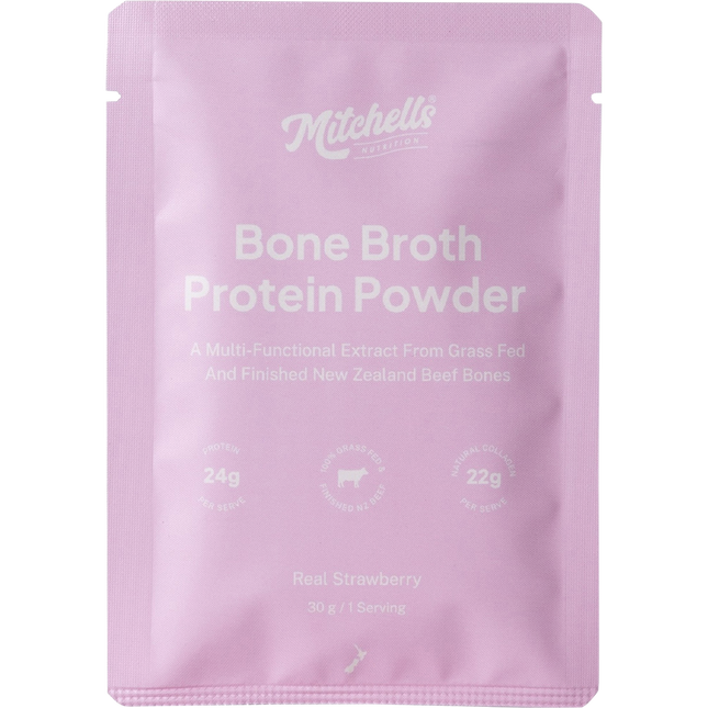 Mitchells Nutrition Bone Broth Protein Powder Real Strawberry