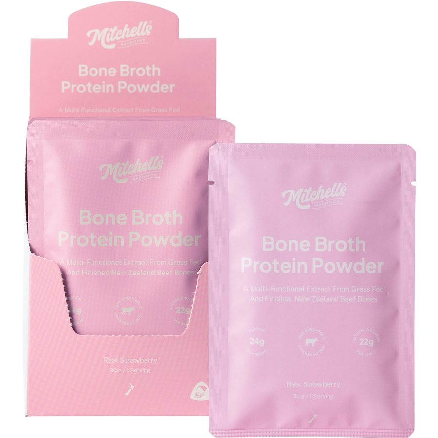 Mitchells Nutrition Bone Broth Protein Powder Real Strawberry