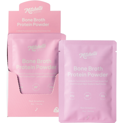 Mitchells Nutrition Bone Broth Protein Powder Real Strawberry