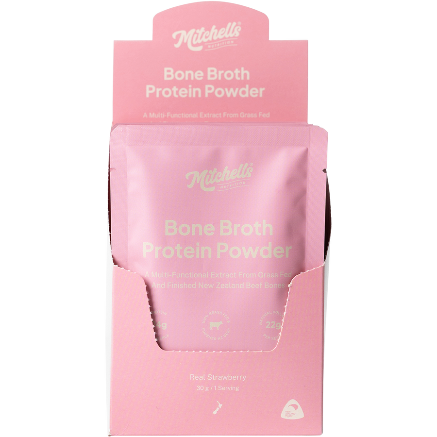 Mitchells Nutrition Bone Broth Protein Powder Real Strawberry