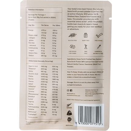 Mitchells Nutrition Bone Broth Protein Powder Vanilla
