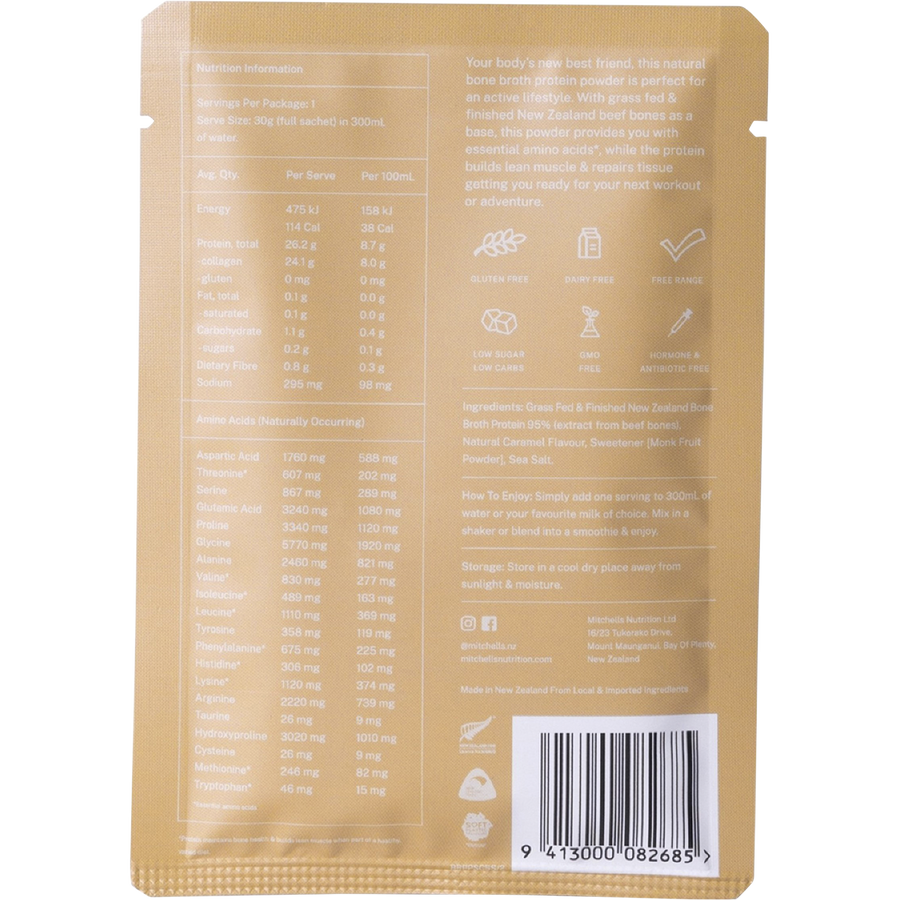Mitchells Nutrition Bone Broth Protein Powder Salted Caramel