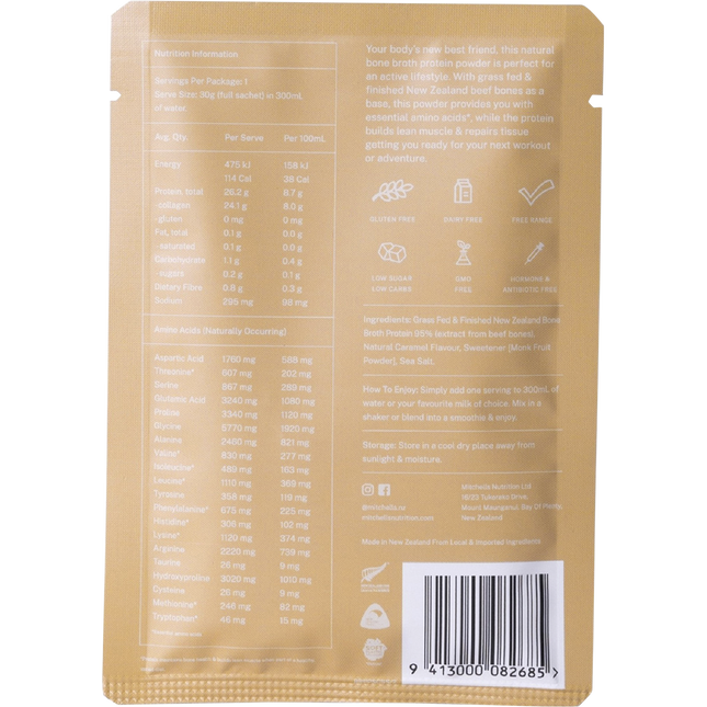 Mitchells Nutrition Bone Broth Protein Powder Salted Caramel