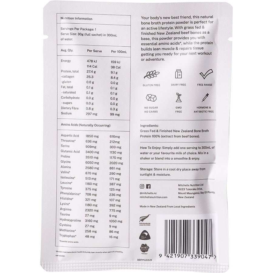 Mitchells Nutrition Bone Broth Protein Powder Unflavoured